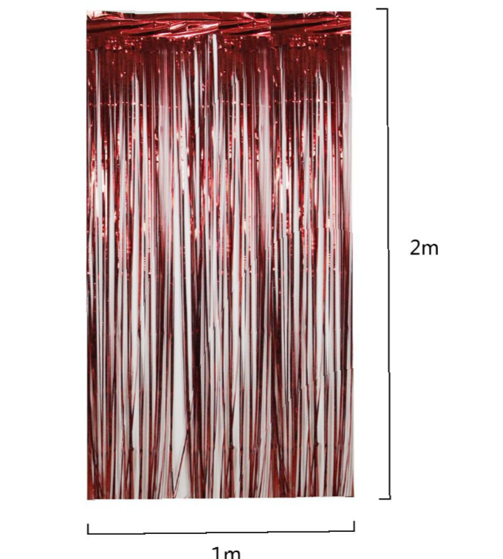 Cortina Decorativa Vermelha 100cm x 200cm